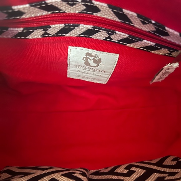 Spartina 449 Callahan Satchel Crossbody EUC Leather And Linen - Picture 10 of 14